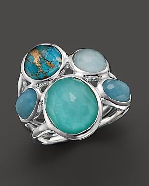 Ippolita Sterling Silver Wonderland 5-stone Ring In Blue Multi