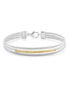Bloomingdale's Marc & Marcella Diamond Bangle Bracelet In 14k Gold-plated Sterling Silver & Sterling Silver, 0.12 Ct. T.w. - 100% Exclusive
