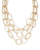 Aqua Beaded Layered Link Necklace, 18 - 100% Exclusive