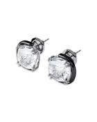 Swarovski Harmonia Cushion Cut Crystal Stud Earrings In Two Tone