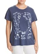 Lucky Brand Plus Floral Graphic Tee