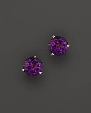 Amethyst Round Earrings In 14k Yellow Gold - 100% Exclusive
