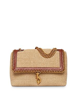 Rebecca Minkoff Edie Woven Chain Straw Flap Shoulder Bag