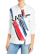 Karl Lagerfeld Paris Graphic Stripe Logo Hoodie