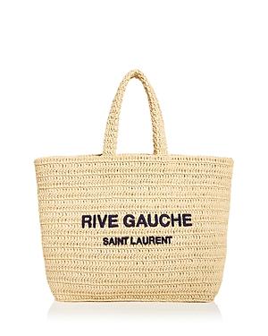 Saint Laurent Rive Gauche Woven Raffia Shopping Tote