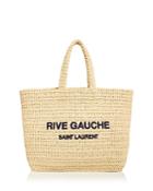Saint Laurent Rive Gauche Woven Raffia Shopping Tote