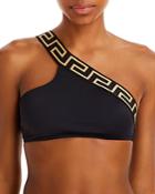 Versace Greca Border One Shoulder Bikini Top