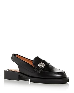 Ganni Women's Slingback Apron Toe Loafers