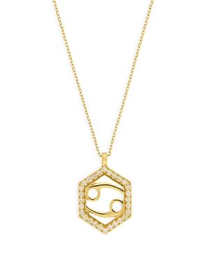 Bloomingdale's Diamond Cancer Pendant Necklace In 14k Yellow Gold, 0.20 Ct. T.w. - 100% Exclusive