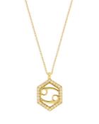 Bloomingdale's Diamond Cancer Pendant Necklace In 14k Yellow Gold, 0.20 Ct. T.w. - 100% Exclusive