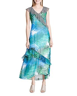 Calvin Klein Printed Ruffle Maxi Dress