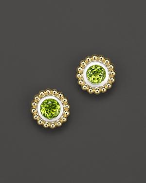 Lagos Sterling Silver And 18k Gold Stud Earrings With Peridot