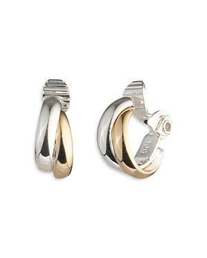 Ralph Lauren Two Tone Interlocking Hoop Earrings