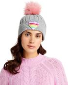 Aqua Patch & Pom-pom Knit Hat - 100% Exclusive