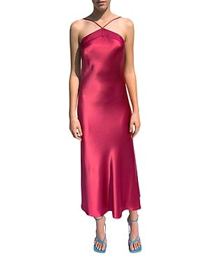 Galvan Satin Halter Dress