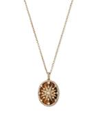 Colette Jewelry 18k Yellow Gold Galaxia Onyx & Diamond Starburst Cage Pendant Necklace, 14-16