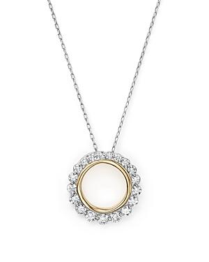 Diamond Open Circle Pendant Necklace In 14k Yellow And White Gold, .75 Ct. T.w. - 100% Exclusive