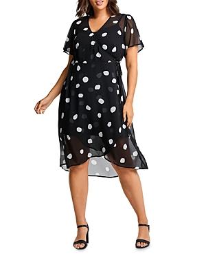Estelle Plus Begin Again Polka-dot Wrap Dress