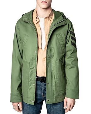 Zadig & Voltaire Hooded Khaki Cotton Jacket