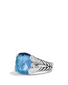 David Yurman Color Cocktail Ring With Blue Topaz & Diamonds
