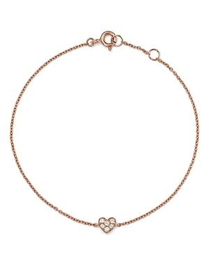 Mini Diamond Heart Bracelet In 14k Rose Gold, .07 Ct. T.w. - 100% Exclusive
