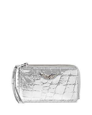 Zadig & Voltaire Croc Leather Card Holder Pouch