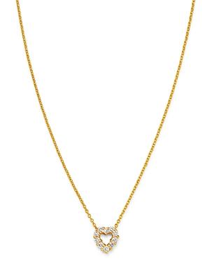 Roberto Coin 18k Yellow Gold Diamond Baby Heart Pendant Necklace, 16-18