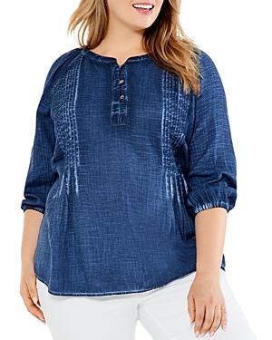 Nic+zoe Plus Double Gauze Three Quarter Sleeve Top