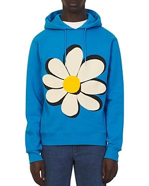 Sandro H21 Cotton Blend Daisy Print Regular Fit Hoodie