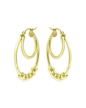 Aqua Beaded Double Hoop Earrings In 18k Gold Plated Sterling Silver - 100% Exclusive