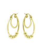 Aqua Beaded Double Hoop Earrings In 18k Gold Plated Sterling Silver - 100% Exclusive