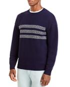 The Men's Store At Bloomingdale's Wool & Cashmere Greek Key Stripe Crewneck Sweater, 100% Exclusive