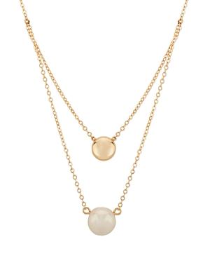 Bloomingdale's Freshwater Pearl & Gold Disc Layered Pendant Necklace In 14k Yellow Gold, 20 - 100% Exclusive