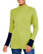Nic+zoe Cozy Up Colorblock Turtleneck Sweater