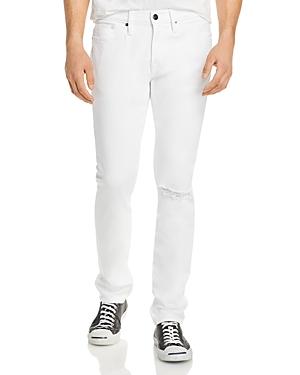 Frame L'homme Skinny Fit Jeans In Blanc Rips