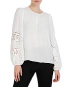 Bcbgmaxazria Long Sleeve Embroidered Lace Top