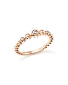 Diamond Beaded Band In 14k Rose Gold, .10 Ct. T.w.