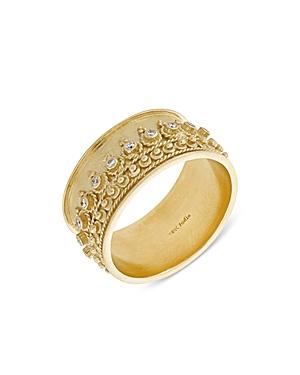 Amrapali Jewels Diamond Wide Band In 18k Yellow Gold, 0.17 Ct. T.w.