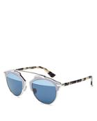 Dior So Real Half-mirrored Leather-trim Sunglasses