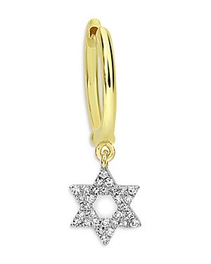 Meira T 14k Yellow Gold Diamond Star Drop Hoop Earring