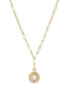 Roberto Coin 18k Yellow Gold Venetian Princess Diamond Open Floral Medallion Pendant Necklace, 19