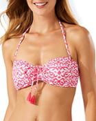 Tommy Bahama Scrolls Tie Front Bandeau Bikini Top