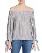 7 For All Mankind Off-the-shoulder Striped Top