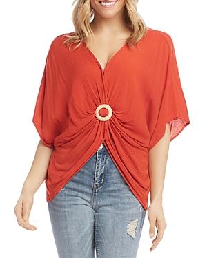 Karen Kane Rattan Buckle Twist Front Top