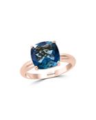 Bloomingdale's Blue Topaz Cushion Statement Ring In 14k Rose Gold - 100% Exclusive
