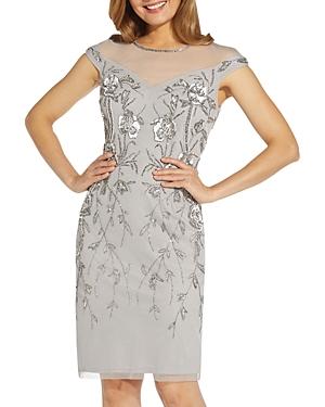 Adrianna Papell Embellished Cap Sleeve Sheath Dress