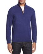 The Men's Store At Bloomingdale's Cashmere Suede Trim Half-zip Sweater