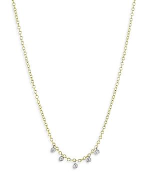 Meira T 14k Yellow Gold Bezel Set Diamond Drop Necklace, 18
