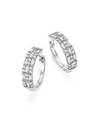 Diamond Round And Baguette Hoop Earrings In 14k White Gold, 1.50 Ct. T.w. - 100% Exclusive