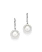 Tara Pearls 18k White Gold Cultured South Sea Pearl & Diamond Drop Earrings
